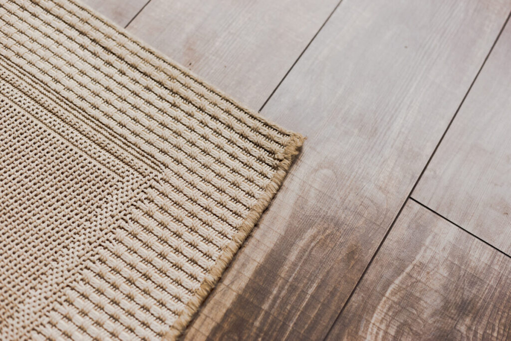 rug on a hardwood floor